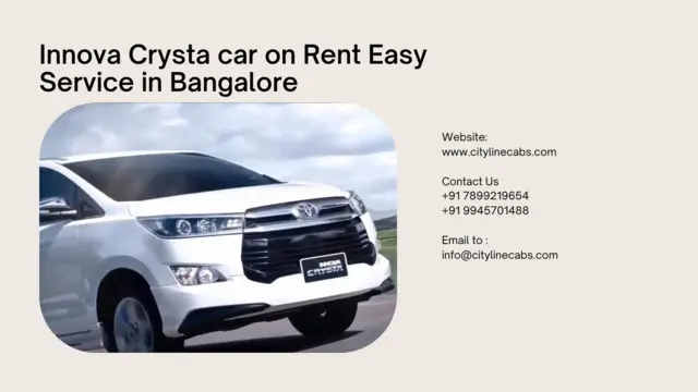 Innova Crysta car on Rent Easy Service in Bangalore