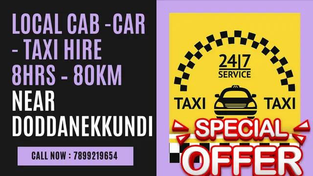 Local Cab Taxi Hire 8Hrs – 80km Near Doddanekkundi
