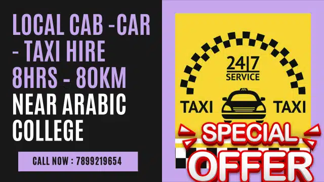 Local Cab Taxi Hire 8Hrs – 80km Near Arabic College