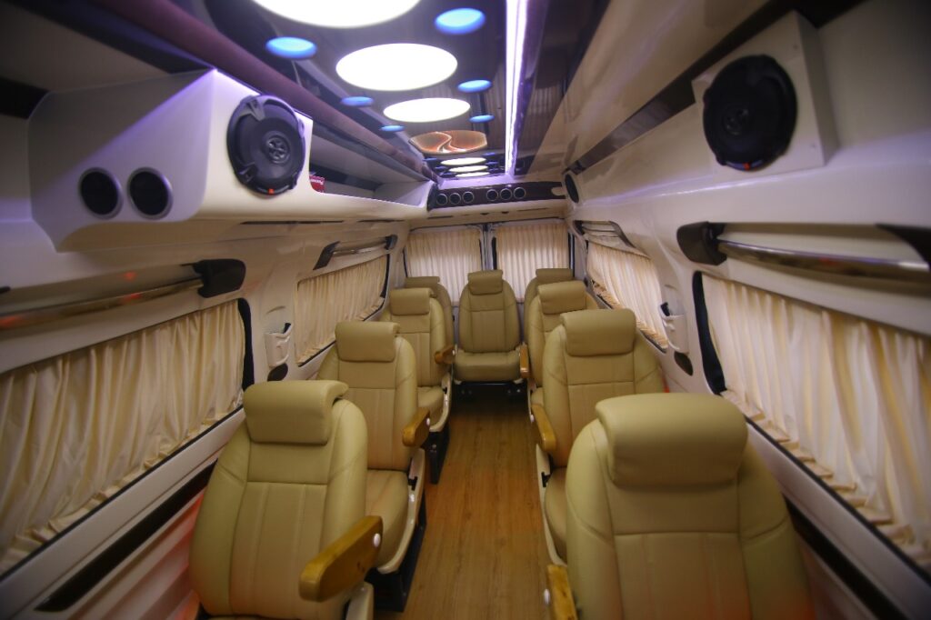 9/10 Seater Luxury Tempo Traveller Rental with driver