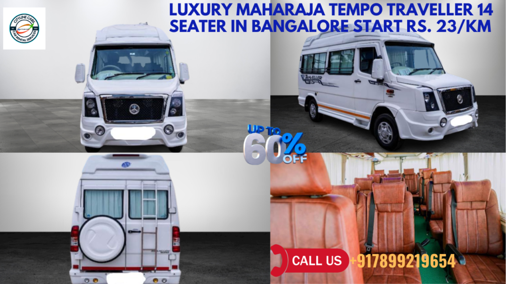 Luxury maharaja tempo traveller 14 Seater in Bangalore