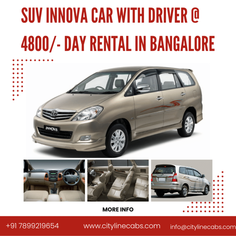 SUV INNOVA Car with Driver Rental in Bangalore