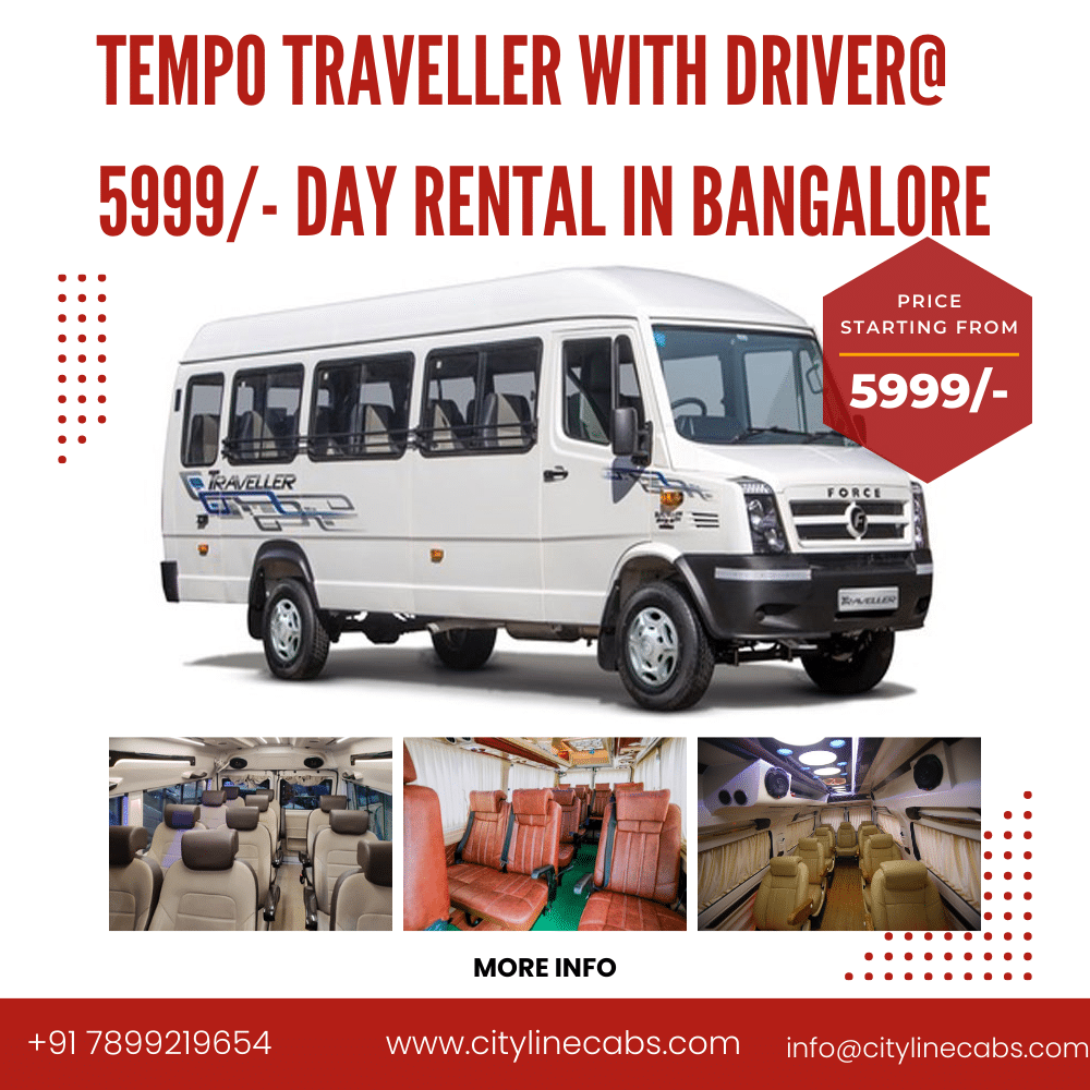 Tempo traveller with Driver@ 5999/- Day Rental in Bangalore