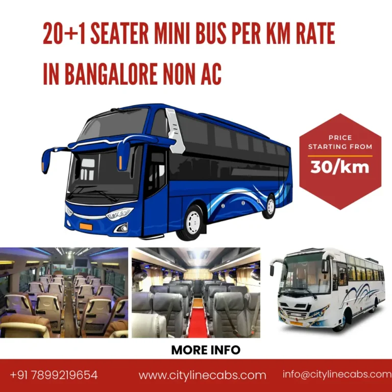 20+1 Seater Mini Bus Per km Rate in Bangalore Non AC - Rs 30km