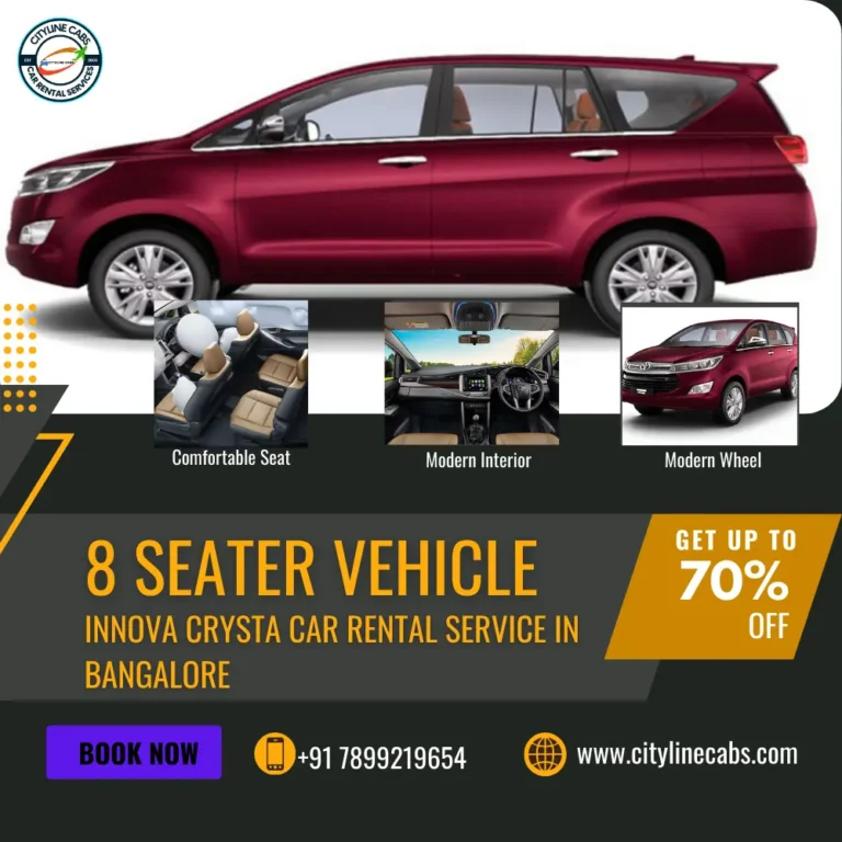 8 Seater Vehicle Innova Crysta Car Rental Service In Bangalore