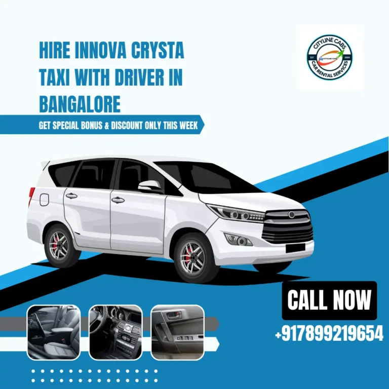 hire innova crysta taxi with driver in bangalore - Citylinecabs