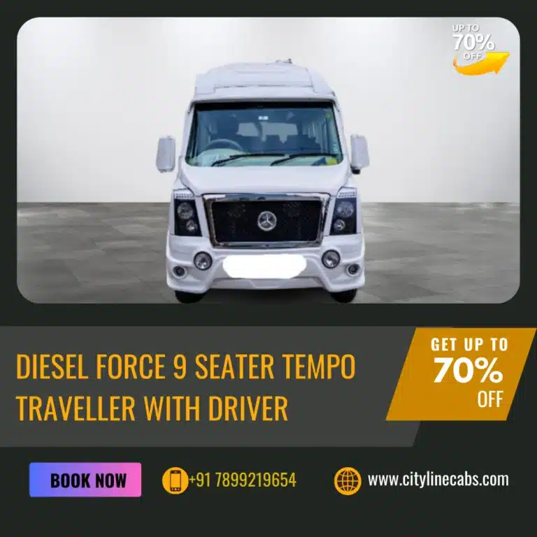Diesel Force 9 Seater Tempo Traveller for Rent with Driver